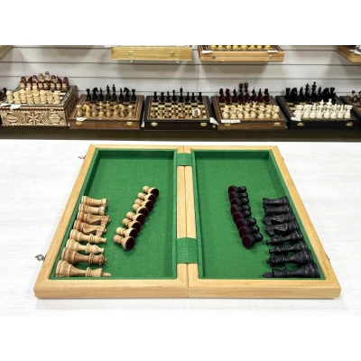 Шахматы турнирные Индийский стаунтон орех 50 см с утяжеленными фигурами