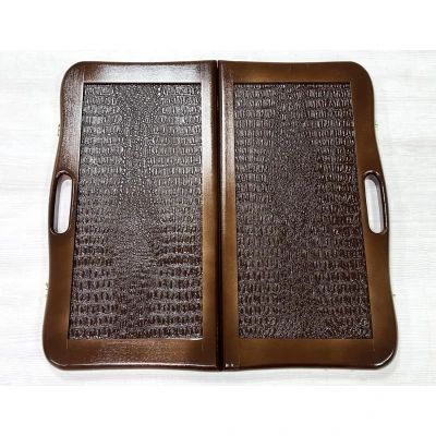 Нарды кожаные Презент с ручкой коричневые 55 см