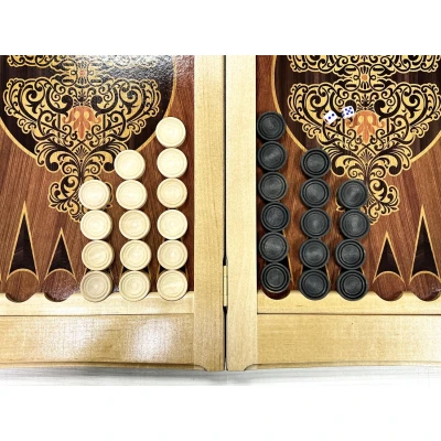 Нарды кожаные Презент с ручкой коричневые 55 см