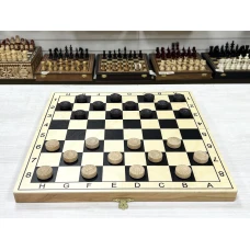 Шашки деревянные 64 клетки бук доска 42 на 42 см