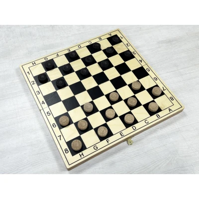 Шашки деревянные 64 клетки бук доска 42 на 42 см