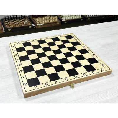 Шашки деревянные 64 клетки бук доска 42 на 42 см