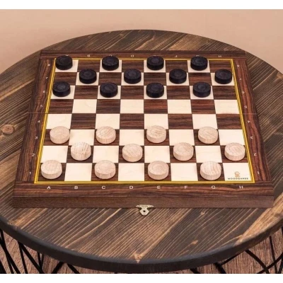 Шашки подарочные деревянные из бука 37 на 37 см 