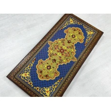 Нарды деревянные с рисунком Синий узор 60 на 60 см 