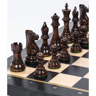 Шахматы профессиональные Суприм глянцевые венге большие
