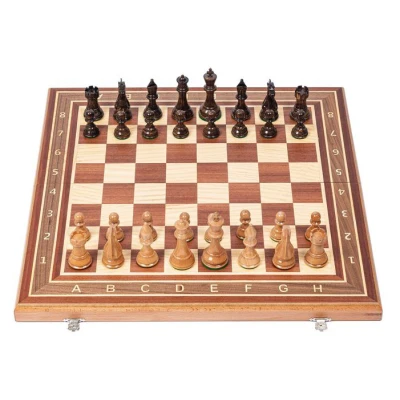 Шахматы турнирные Суприм глянцевые красное дерево дуб