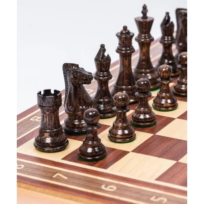 Шахматы турнирные Суприм глянцевые красное дерево дуб