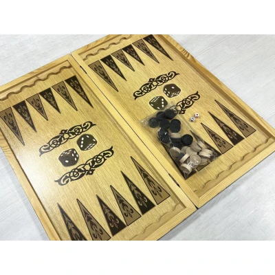 Нарды деревянные большие Волки 60 см