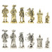 Подарочные шахматы "Средневековье" доска каменная 44х44 см из мрамора фигуры металлические