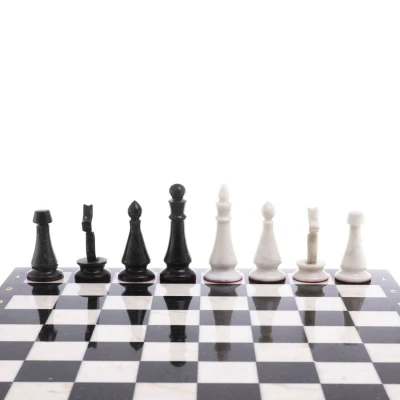 Шахматы "Каменные" мрамор, змеевик доска 40х40 см / Шахматы подарочные / Набор шахмат / Настольная игра