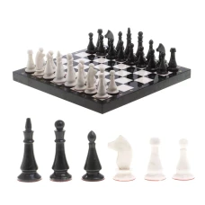 Шахматы "Каменные" мрамор, змеевик доска 40х40 см / Шахматы подарочные / Набор шахмат / Настольная игра