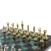 Шахматы из камня "Стаунтон" доска 40х40 см змеевик фигуры металл / Шахматы настольные / Набор шахмат / Шахматы сувенирные