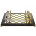 Шахматы из камня с металлическими фигурами "Русь" доска 40х40 см мрамор и змеевик 120699
