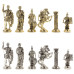 Настольные шахматы "Римские воины" доска 44х44 см из камня мрамор змеевик с металлическими фигурами