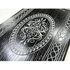 Нарды из массива Орнамент ясень черные