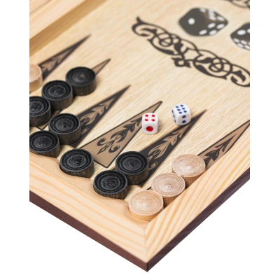 Нарды деревянные Зеленый узор малые 40 на 40 см