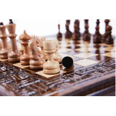 Шахматы + нарды резные "Армянский Орнамент" 30, Haleyan