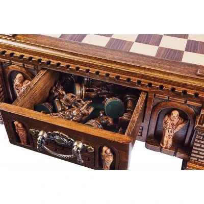 Шахматы резные в ларце "Пушка", Haleyan