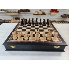 Шахматы карельская береза Стаунтон моренный дуб в ларце