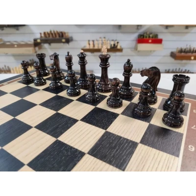 Шахматы карельская береза Стаунтон моренный дуб в ларце