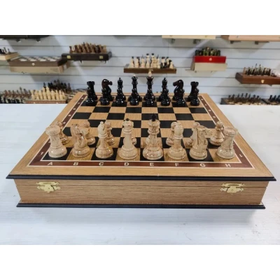  Шахматы карельская береза Стаунтон дуб в ларце