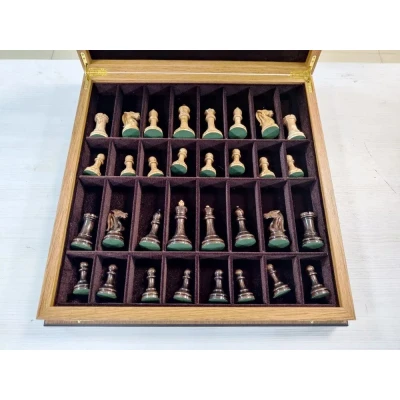  Шахматы карельская береза Стаунтон дуб в ларце