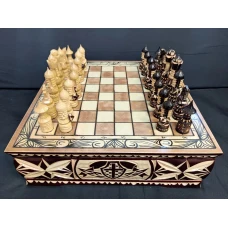 Шахматы ручной работы в ларце Баталия