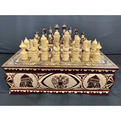 Шахматы ручной работы в ларце Баталия