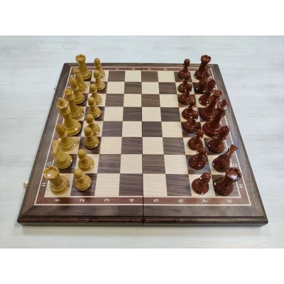 Шахматы профессиональные на доске из ореха 50 на 50 см с утяжеленными фигурами из композита
