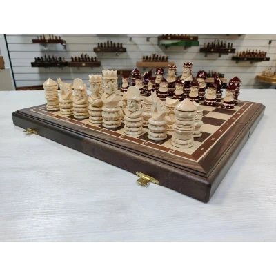 Шахматы ручной работы Матросы на доске из ореха 50 на 50 см