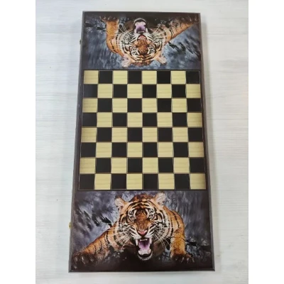 Нарды деревянные Оскал Тигра большие 60 см