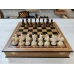 Шахматы деревянные в подарочном ларце из дуба с утяжеленными фигурыми из граба 45 на 45 см ручная работа
