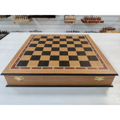 Шахматный ларец без фигур деревянный классический из дуба средний