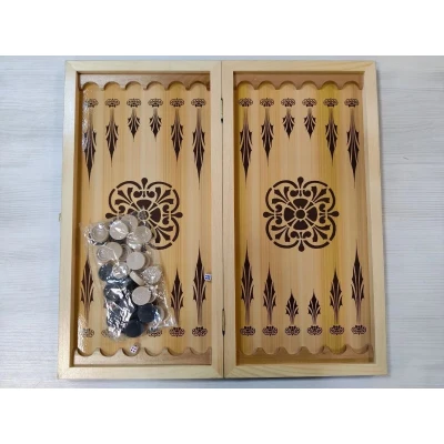 Нарды шашки деревянные Тигр в траве 50 на 50 см