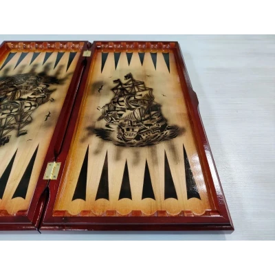 Нарды деревянные резные ручной работы Парусник большие