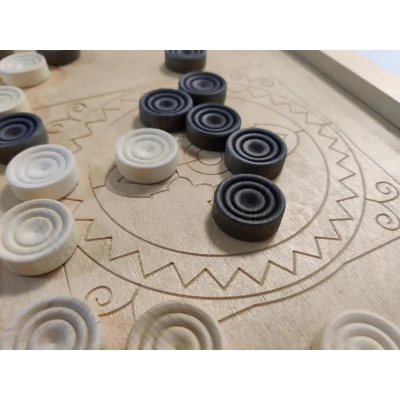 Нарды подарочные длинные из дерева с вставками из экокожи 50 см