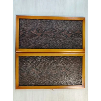 Нарды подарочные длинные из дерева с вставками из экокожи 50 см