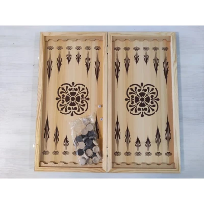 Нарды подарочные длинные деревянные Амурский тигр большие 60 на 60 см