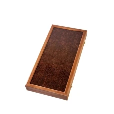 Нарды классические деревянные длинные восточная змея 50 см коричневые