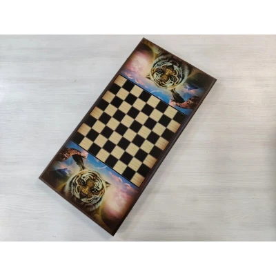Нарды подарочные длинные деревянные Тигр и Орел большие 60 на 60 см