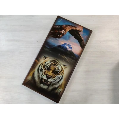 Нарды подарочные длинные деревянные Тигр и Орел большие 60 на 60 см