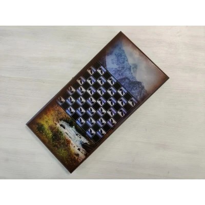  Нарды деревянные подарочные Волк и Орел средние 50 см