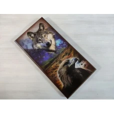  Нарды деревянные подарочные Волк и Орел средние 50 см