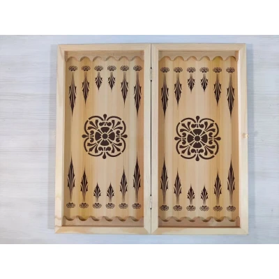 Нарды деревянные подарочные Волчий оскал средние 50 см