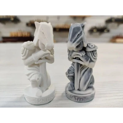 Шахматные фигуры подарочные Средневековье из литьевого мрамора без фигур