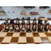 Шахматы подарочные ручной работы Львы большие с нардами и шашками