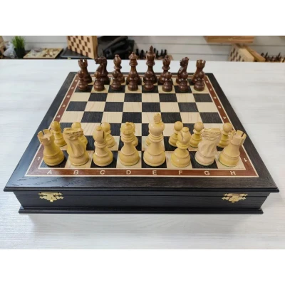 Шахматы Эндшпиль подарочные в ларце из мореного дуба большие