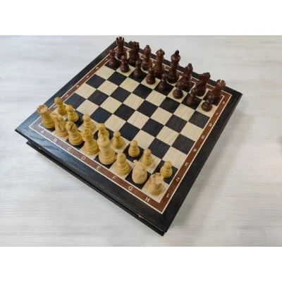 Шахматы Эндшпиль подарочные в ларце из мореного дуба большие