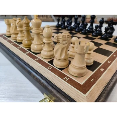 Шахматы турнирные из дерева дуб с утяжеленными фигурами из сашита Гамбит большие