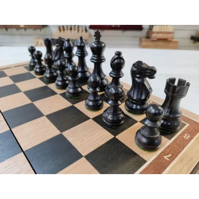 Шахматы турнирные из дерева дуб с утяжеленными фигурами из сашита Гамбит большие